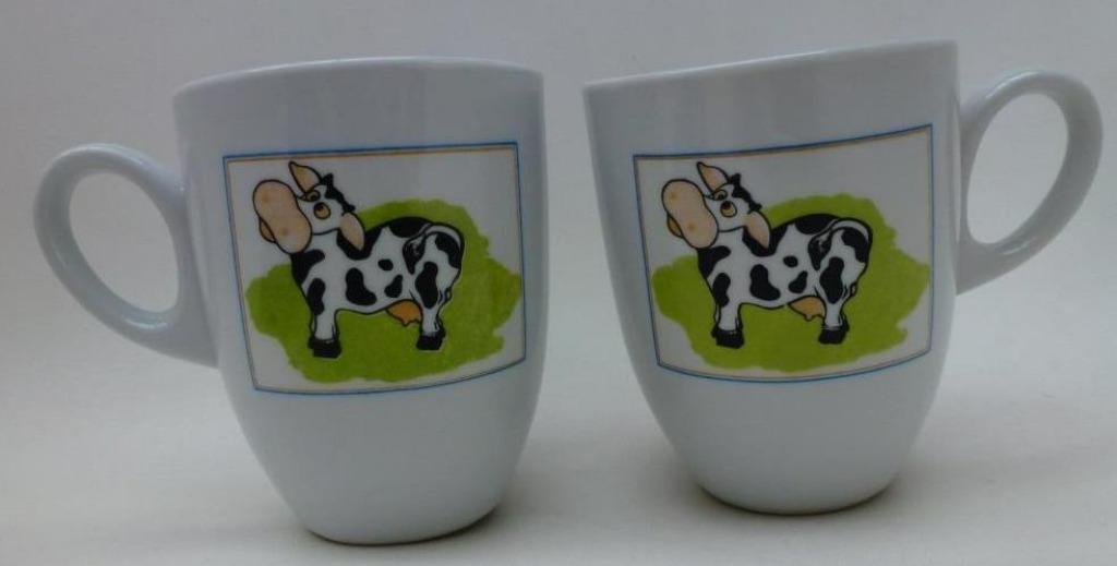 mug vache 2 pièces h 10 cm bon état, Enlèvement ou Envoi, Comme neuf, Autres matériaux, Autres styles