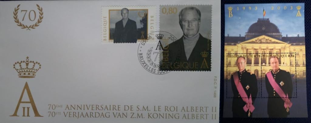 2000-ALBERT 70 JAAR OUD - BLAD 1993 -2003, Postzegels en Munten, Verzenden
