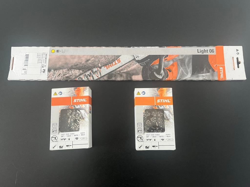 Lame de scie Stihl de 40 cm + 2 nouvelles chaînes., Bricolage & Construction, Outillage | Pièces de machine & Accessoires, Neuf