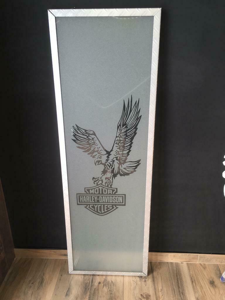 Harley Davidson wanddecoratie met led strip !, Enlèvement, Comme neuf, Panneau publicitaire