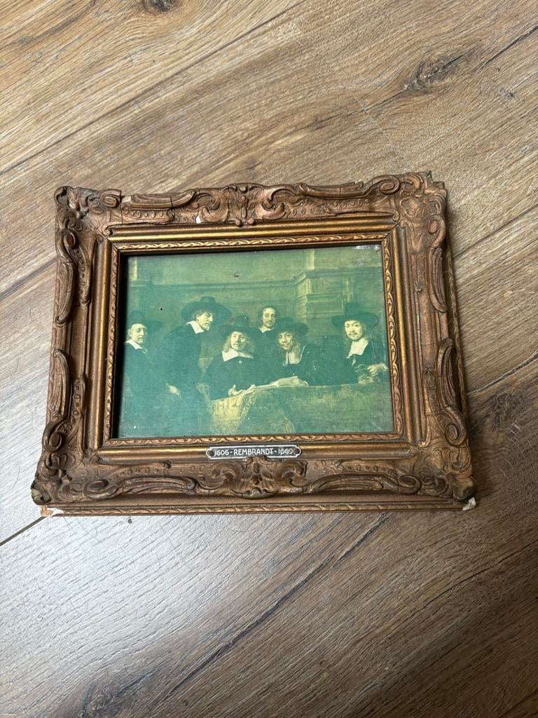 Oud kadertje met prent van Rembrandt, Enlèvement