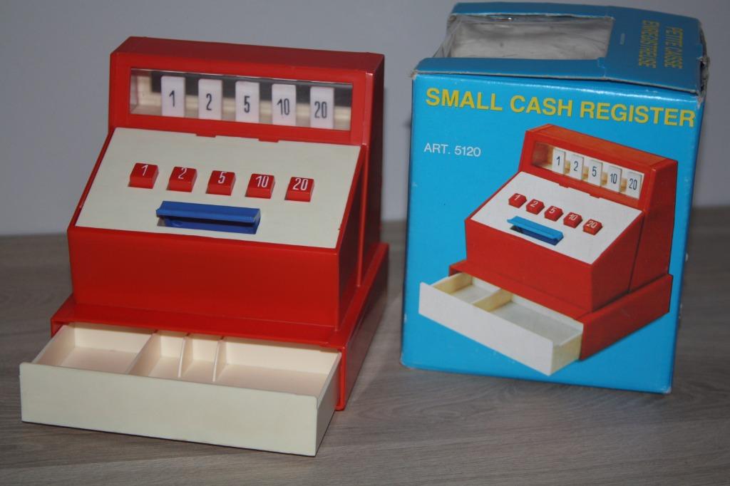 Small cash register ( speelgoed als nieuw in doos ) Italy, Ophalen of Verzenden, Gebruikt, Kunststof, Speelkeuken-accessoire