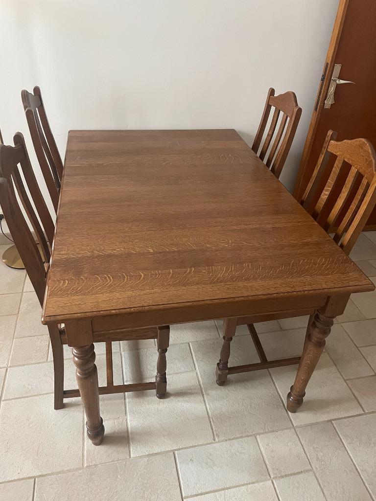 Table extensible en chêne + 6 chaises Jamais utilisée, Enlèvement