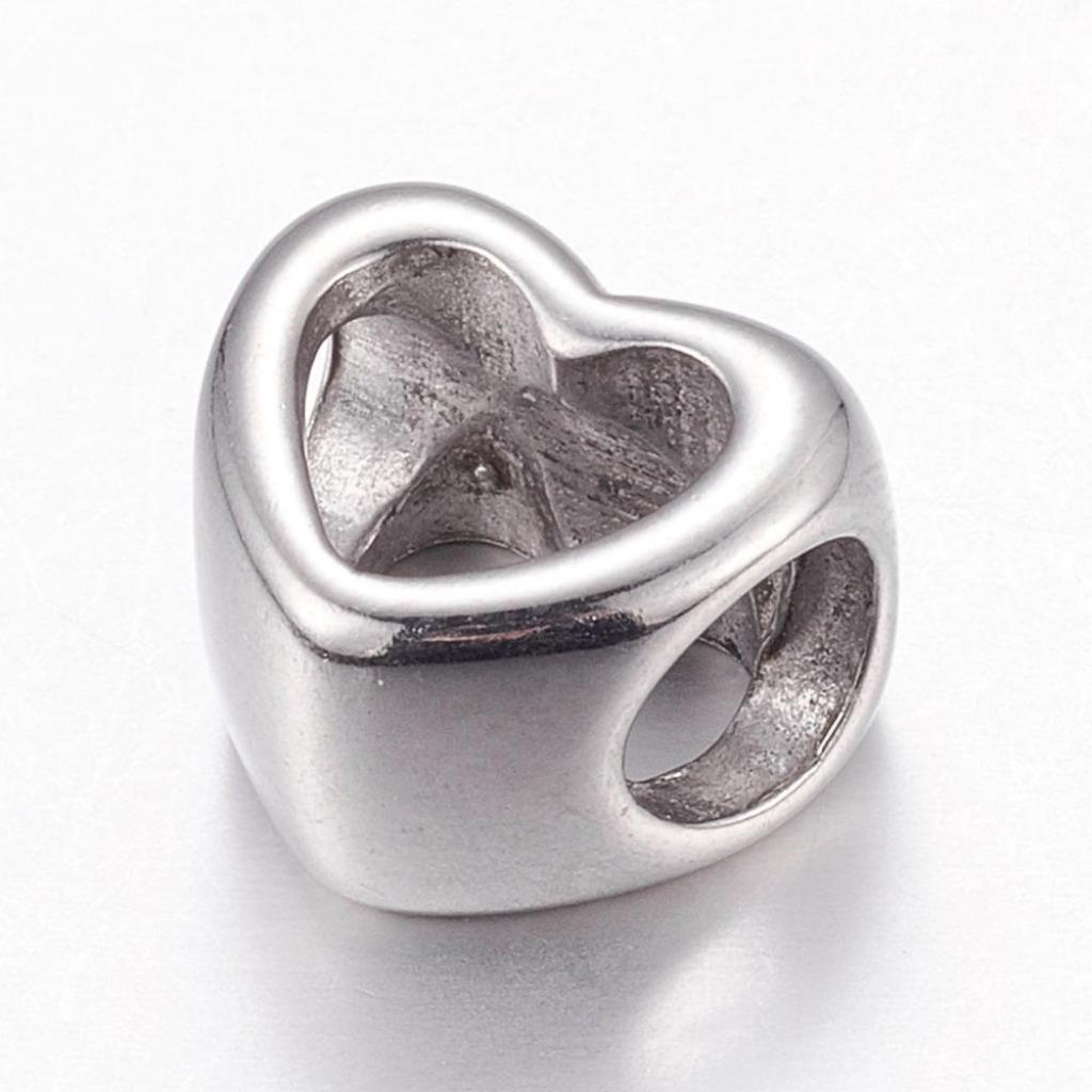 RVS bedel Hart voor groot-gat-bedelarmbanden, Handtassen en Accessoires, Verzenden, Nieuw, Overige materialen, Overige merken