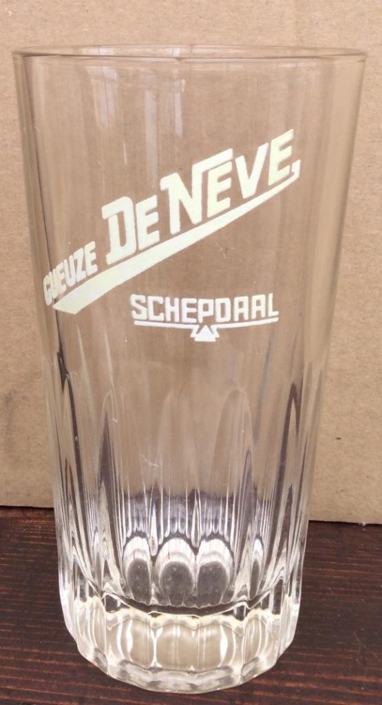 bier brouwerij glas De Neve gueuze Schepdaal geribd, Verzamelen, Ophalen of Verzenden
