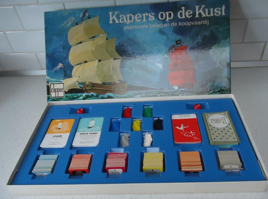 Vintage bordspel "Kapers op de Kust" van Clipper anno 1959., Hobby en Vrije tijd, Vijf spelers of meer, Ophalen of Verzenden, Zo goed als nieuw