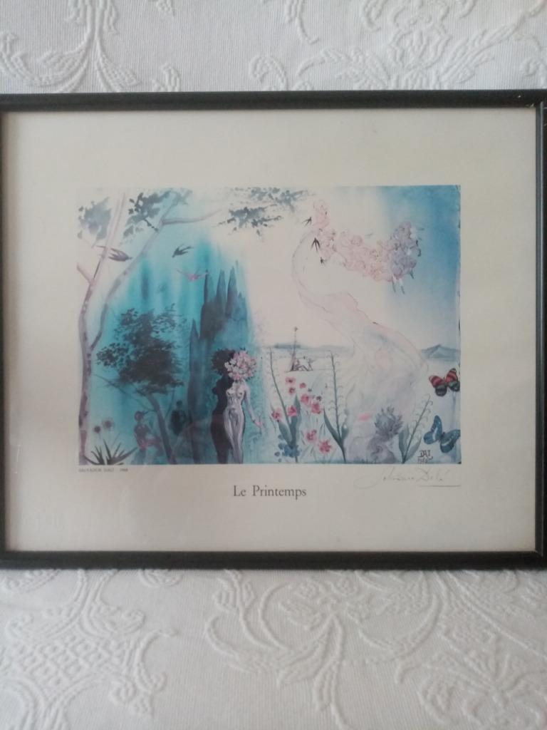 Ingelijste print "lente" Salvador Dali 1984, Antiek en Kunst, Ophalen