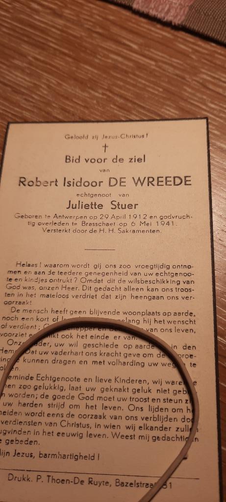 bidprentjes personen geboren in 1900, Ophalen of Verzenden, Bidprentje