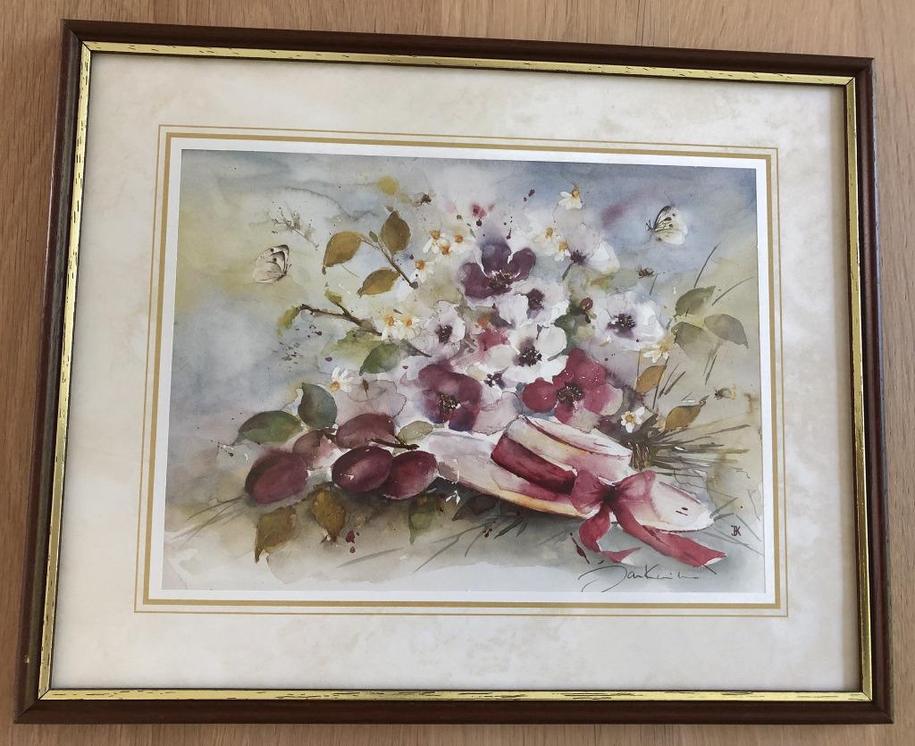 Kader boeket met zonnehoed - Deknudt frames, Minder dan 50 cm, Ophalen of Verzenden, Zo goed als nieuw, Foto of Poster