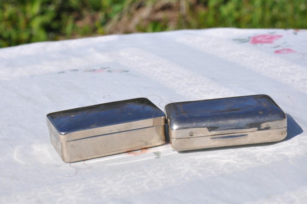 2 boites metal chrome rectangulaire, Enlèvement ou Envoi, Utilisé, Autre