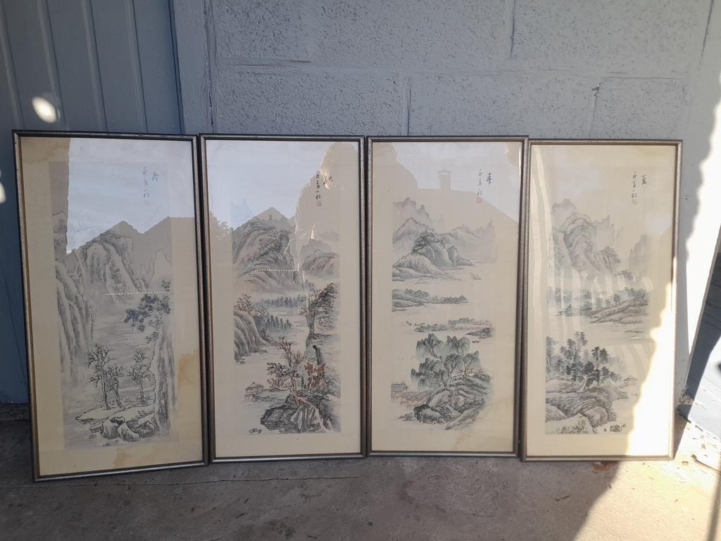 Peinture chinoise 4 pièces, Enlèvement