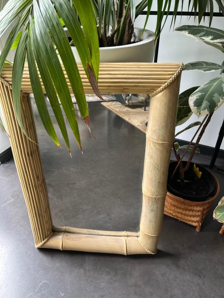 Rotan spiegel in Boho style vintage 77x 53, Ophalen of Verzenden