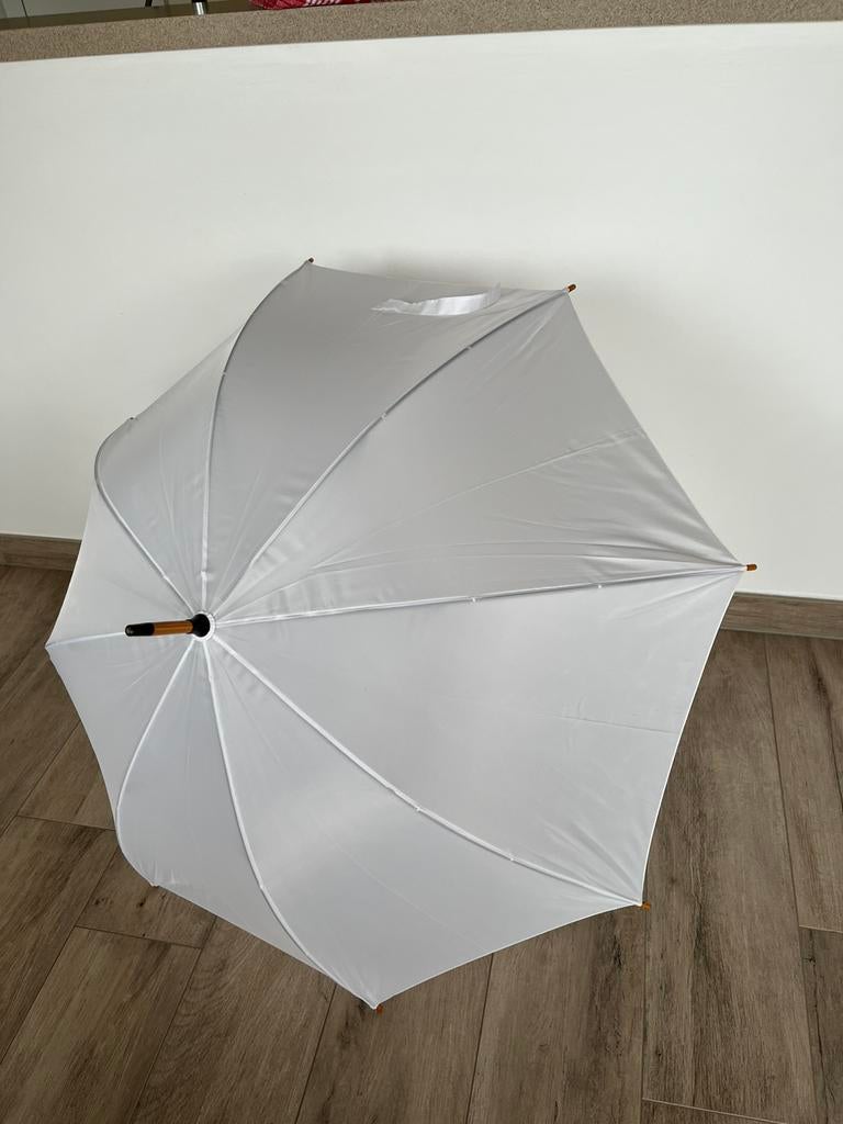 7 witte paraplu’s, Ophalen, Nieuw, Wit