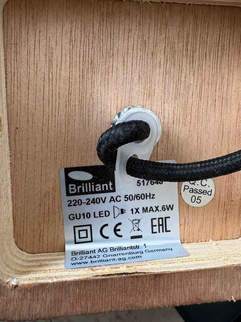 2 wandlampen Retro look, Huis en Inrichting, Ophalen, Zo goed als nieuw, Hout, Modern retro