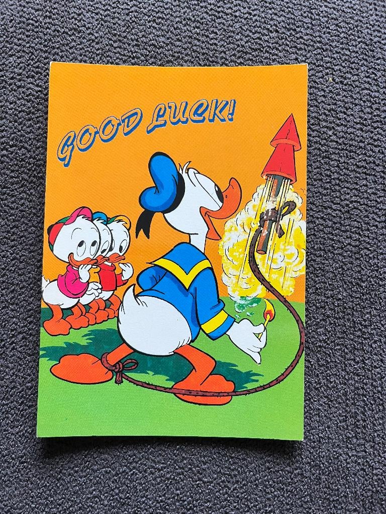 Postkaart Donald Duck Good luck, Verzenden, Donald Duck