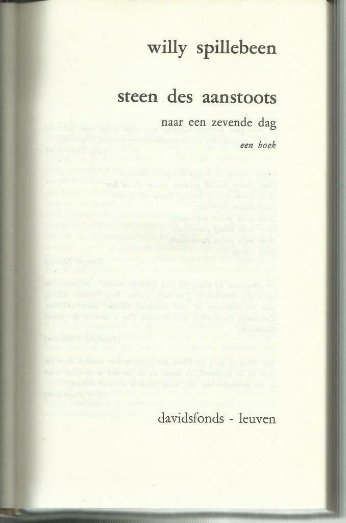 STEEN DES AANSTOOTS - WILLY SPILLEBEEN, Boeken, Ophalen of Verzenden, Gelezen, België