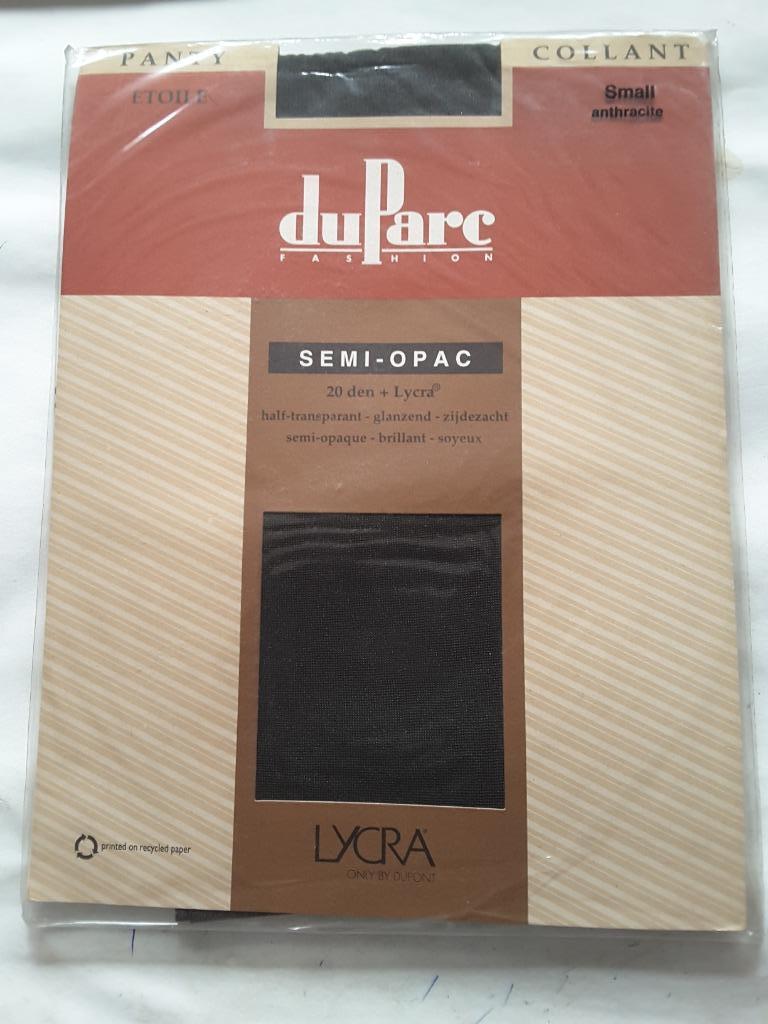panty panty duParc semi-opac 20 den.+lycra Small antraciet, Ophalen of Verzenden, Nieuw, Grijs, Panty