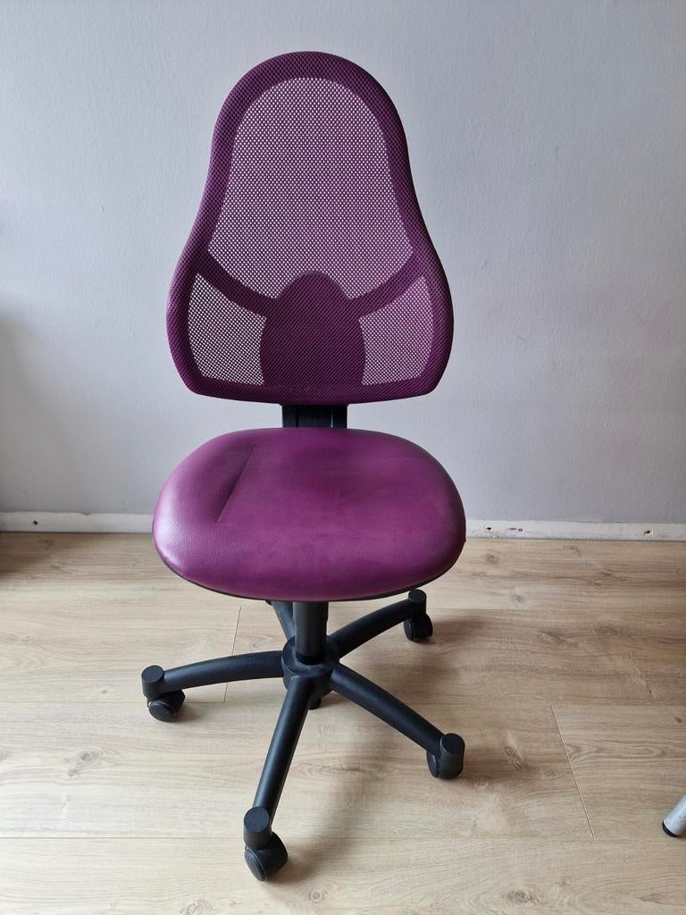 Bureaustoel junior in kleur paars, Ophalen, Paars, Bureaustoel