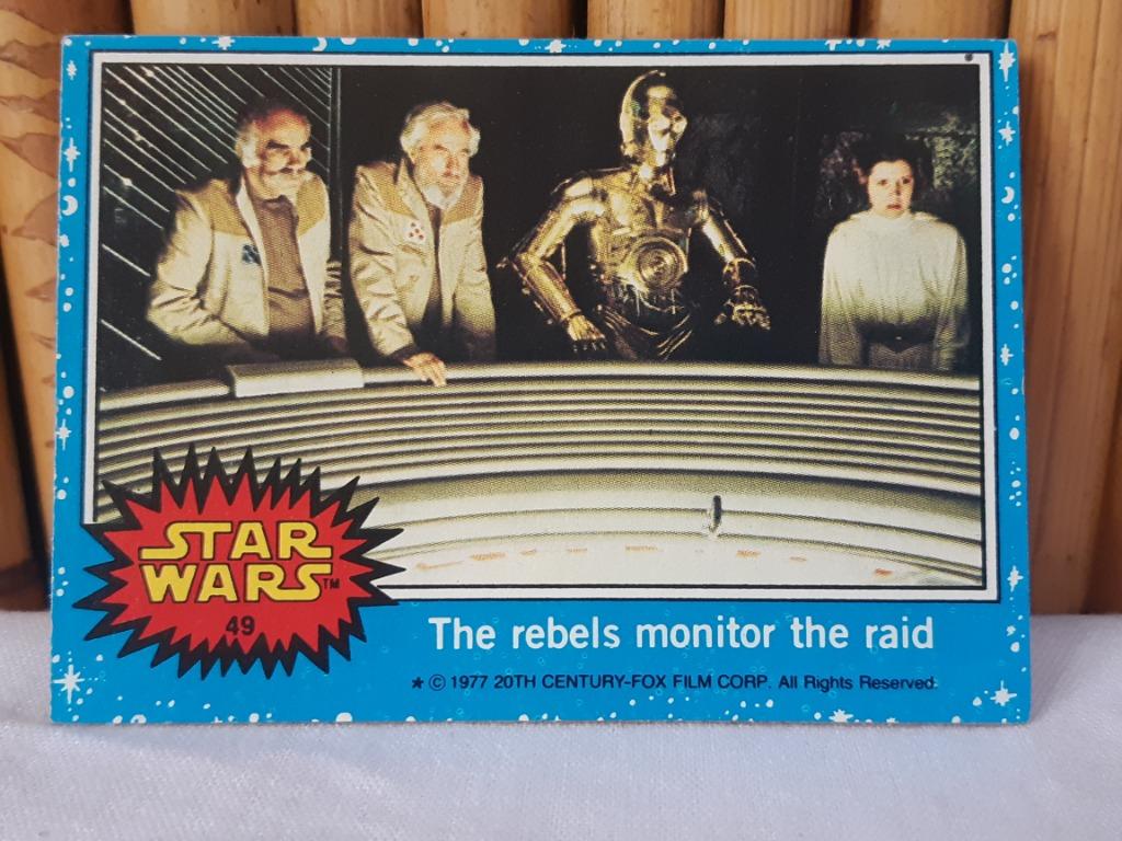 Ruilkaart #49 Star Wars series 1 Topps 1977, vintage, blauw, Verzamelen, Ophalen of Verzenden, Gebruikt, Boek of Poster