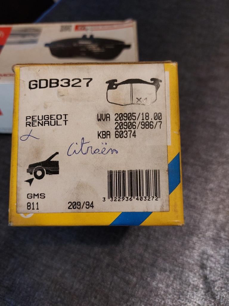 Remblokken voor  Peugeot Renault Citroën GDB327 Lucas  Zaven, Ophalen, Nieuw, Renault