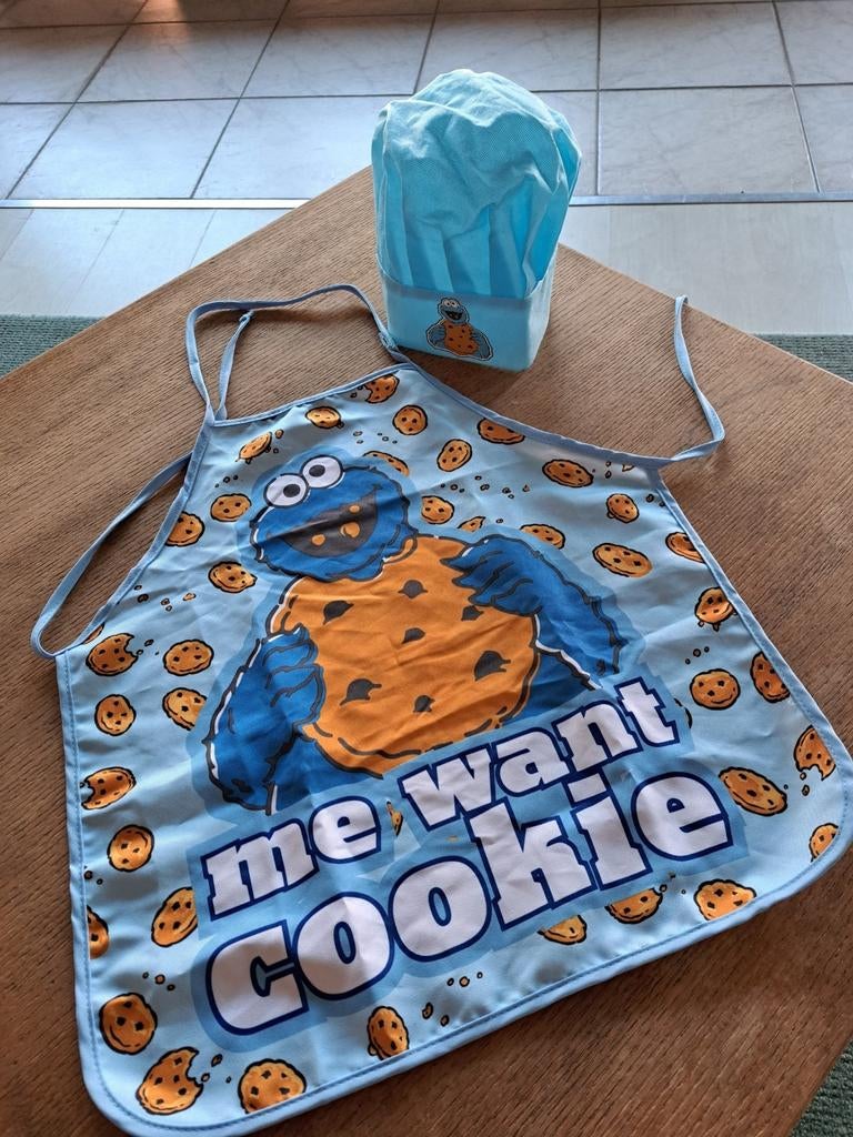 Keukenschort en koksmuts, Ophalen of Verzenden, Zo goed als nieuw