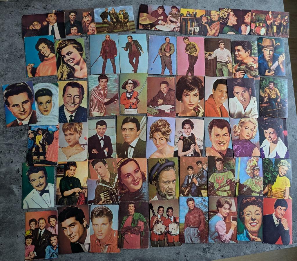 CHEWING GUM KAARTJES PLAATJES jaren 50s /60s 53x monty of ma, Verzenden