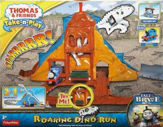 Fisher-Price Thomas de trein- Brullende dino baan +trackpack, Enlèvement, Utilisé