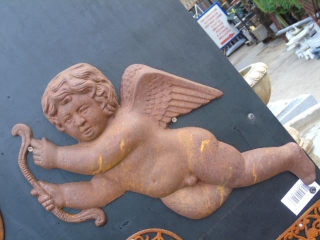ange cupidon murale en fonte pat rouillé, Enlèvement ou Envoi, Neuf