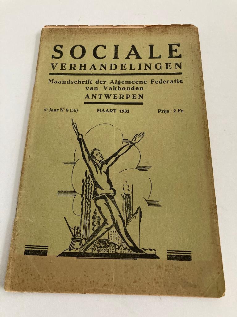 Vakbonden " Sociale verhandelingen " maart 1931 Spoorweg,, Ophalen of Verzenden, 1920 tot 1940, Tijdschrift