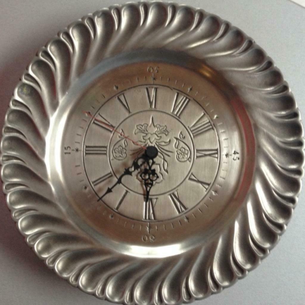 Horloge assiette étain, Enlèvement ou Envoi, Comme neuf