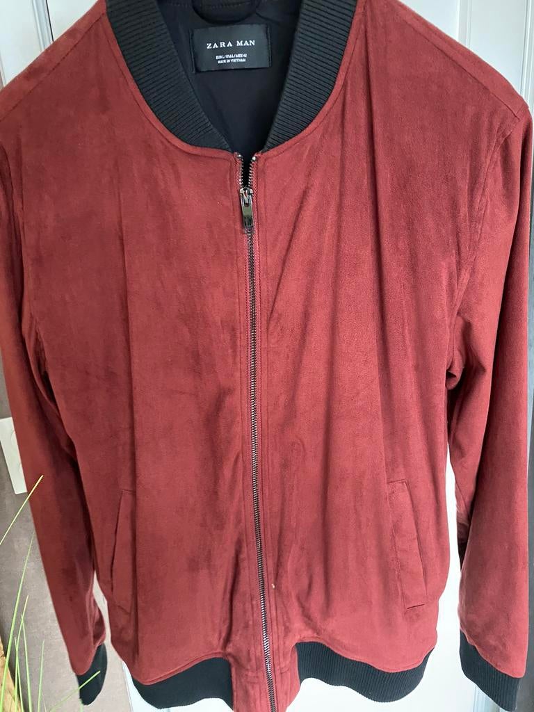 Heren jas nubuck mooi kleur massimo dutti Zara, Envoi, Comme neuf, Rouge