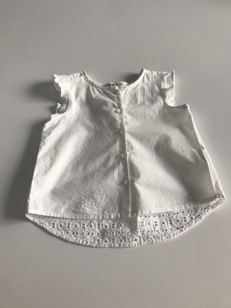Wit hemdje maat 92, Kinderen en Baby's, Kinderkleding | Maat 92, Meisje, H&M, Overhemd of Blouse, Ophalen of Verzenden