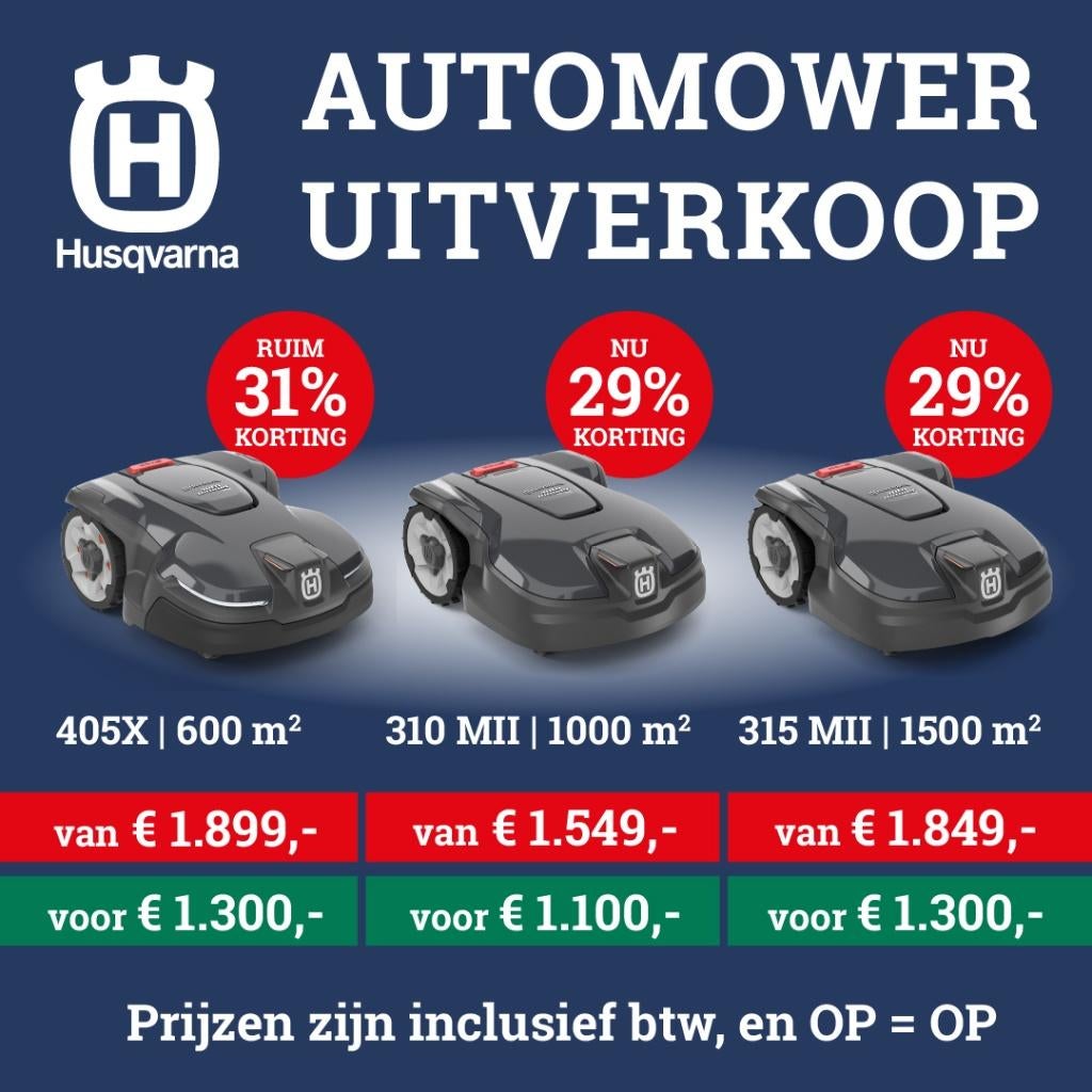 TOT 31% KORTING: Husqvarna automower najaarsdeal!, Bestuurbaar via app, Nieuw, Ophalen of Verzenden, Minder dan 20 cm