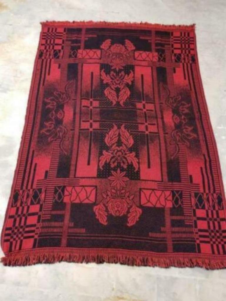 Soepel geweven kleed foulard dieprood met zwart 200/140, Ophalen of Verzenden, Zo goed als nieuw