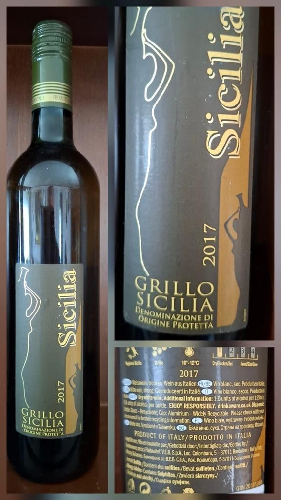 Vin blanc Grillo Sicilia DOC 2017, Enlèvement ou Envoi, Comme neuf, Vin blanc
