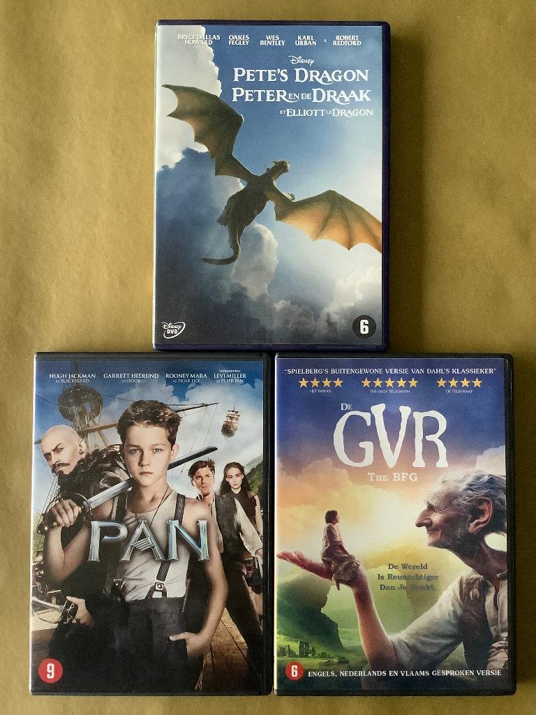 DVD’s Disney: Pan, GVR en Peter en de draak, Ophalen of Verzenden, Zo goed als nieuw, Avontuur, Film