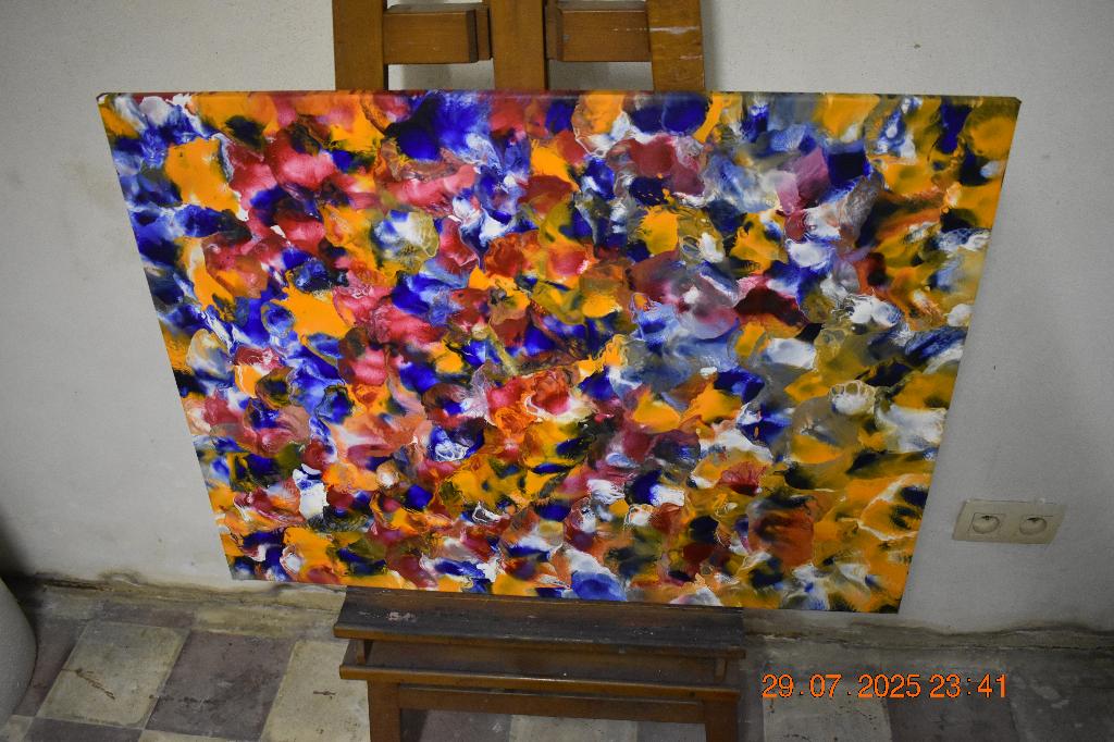 Serie nr. 81 van de abstracte schilderkunst, door joky kamo, Antiek en Kunst, Ophalen, Olieverf, Abstract