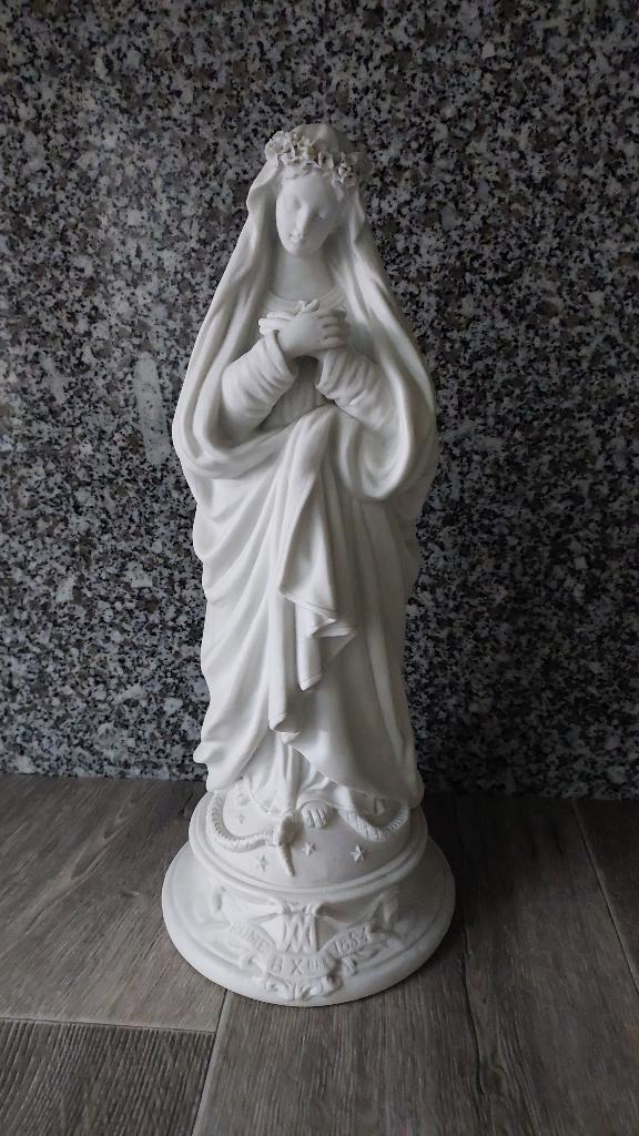 Antiek Lieve-Vrouwe-beeldje in bisquit, Ophalen of Verzenden