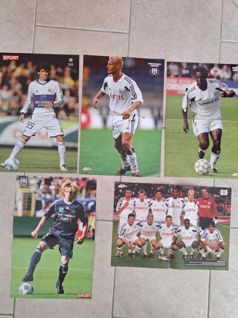 RSCA, RSC Anderlecht, 5 affiches, Ophalen of Verzenden, Zo goed als nieuw