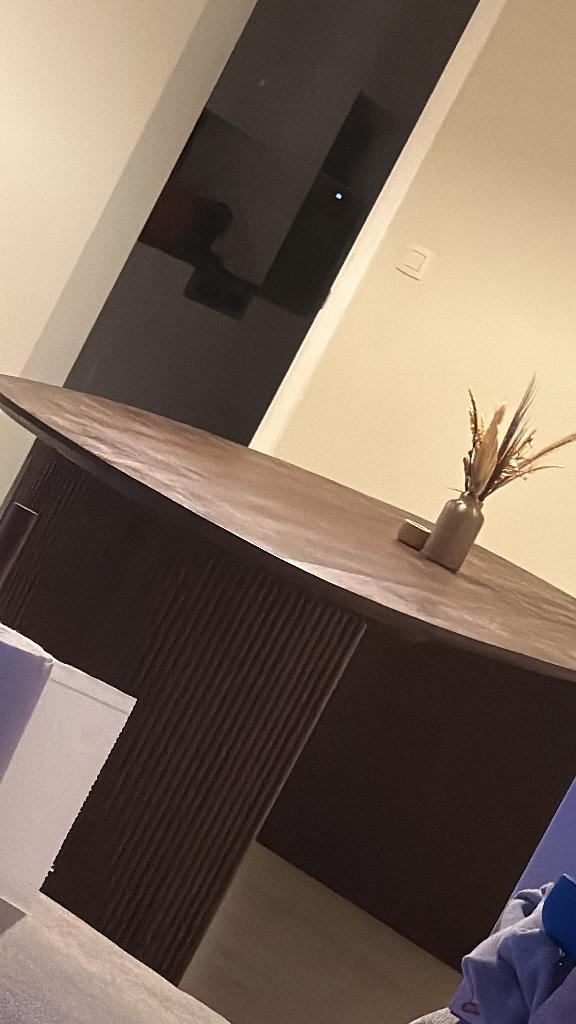 Eettafel HOUT te koop, Ophalen, Zo goed als nieuw, Ovaal