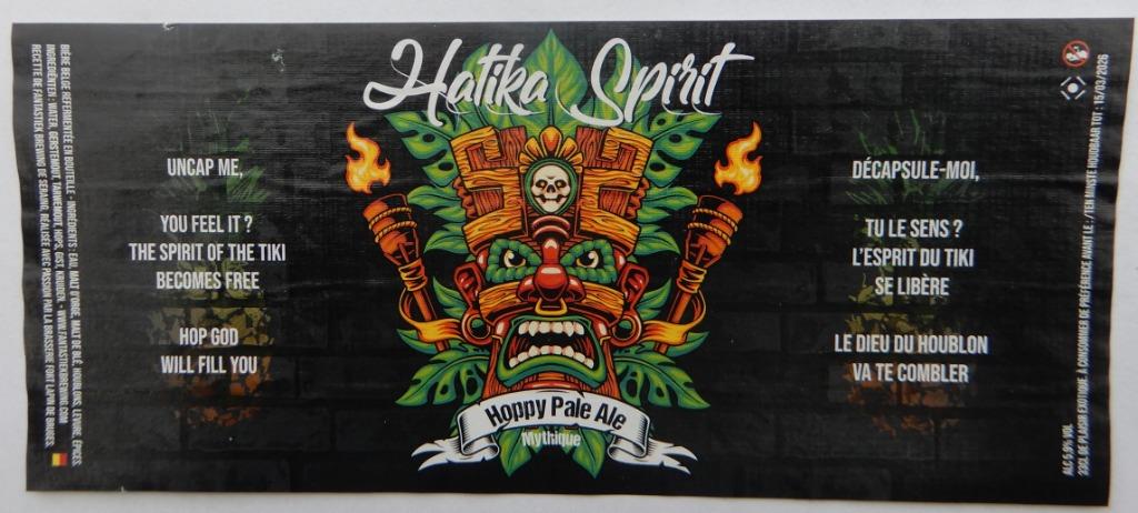 Étiquette de bière Hatika Spirit Brasserie Fort Lapin 10c4, Envoi, Utilisé