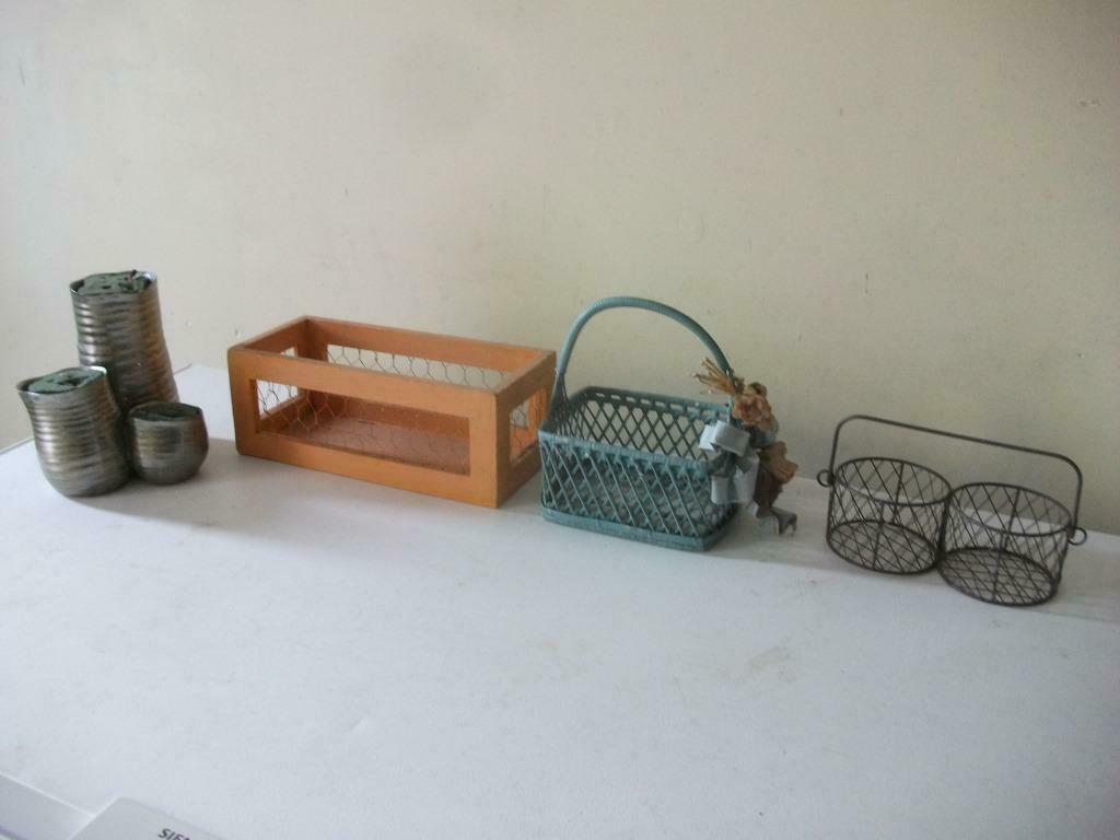 Porte-plantes - bois - métal - osier, Moins de 30 cm, Intérieur, Enlèvement, Utilisé