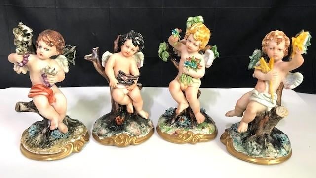 Capodimonte 4 saisons Tyche Tosca Putti Chérubin💎😍👌🤗😎, Statue, Enlèvement ou Envoi, Art nouveau, Autres sujets
