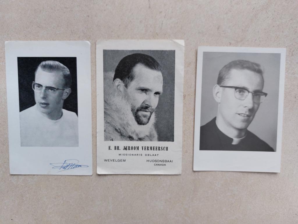 3 gedachtenisprentjes West-Vl. missionarissen, Verzamelen, Bidprentjes en Rouwkaarten, Verzenden