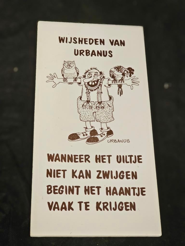 Urbanus Tegel Wijsheiden van Urbanus".
Afmeting 10 x 20 cm, Ophalen of Verzenden, Zo goed als nieuw