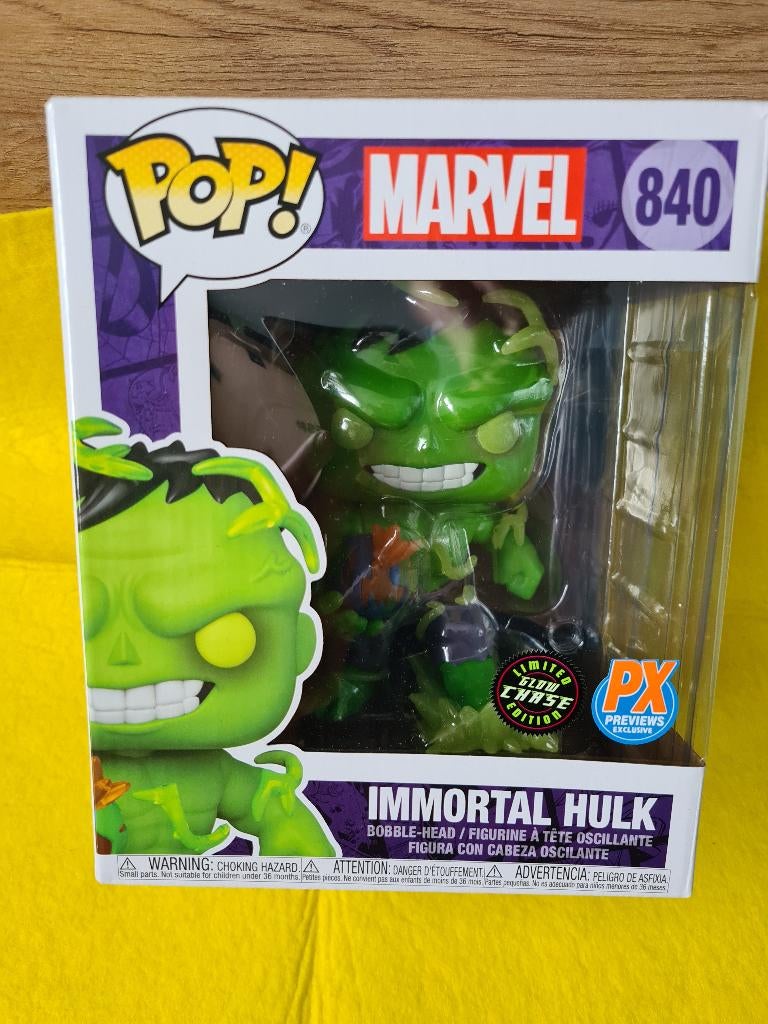Marvel Funko Pop ! Immortal Hulk (840) - Glow Chase RARE, Collections, Enlèvement ou Envoi, Neuf, Autres types