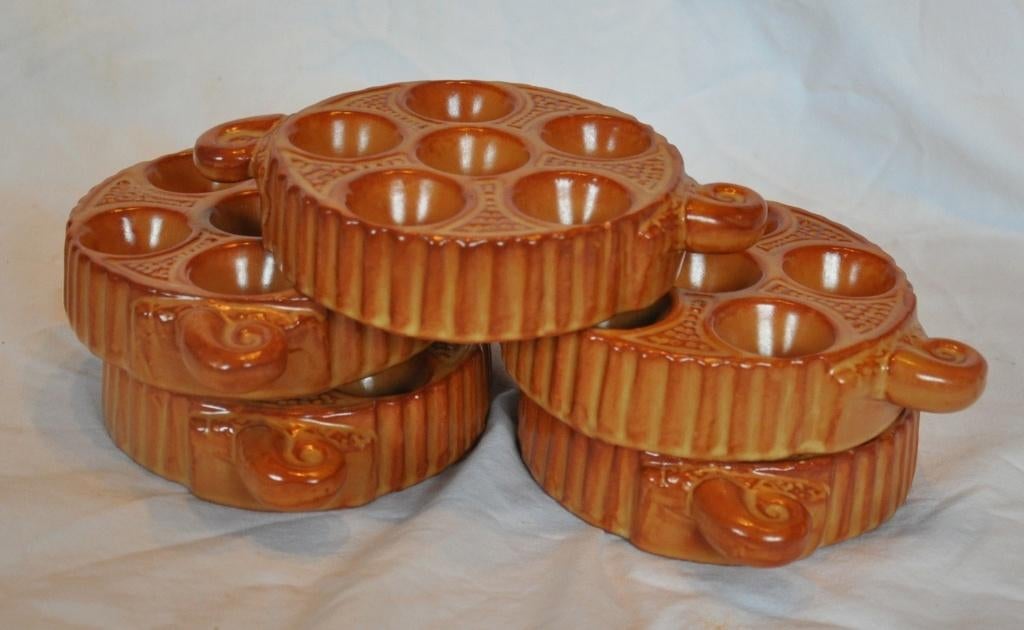 5 caquelons pour escargot de bourgogne (3), Enlèvement ou Envoi, Comme neuf, Poterie, Autres types