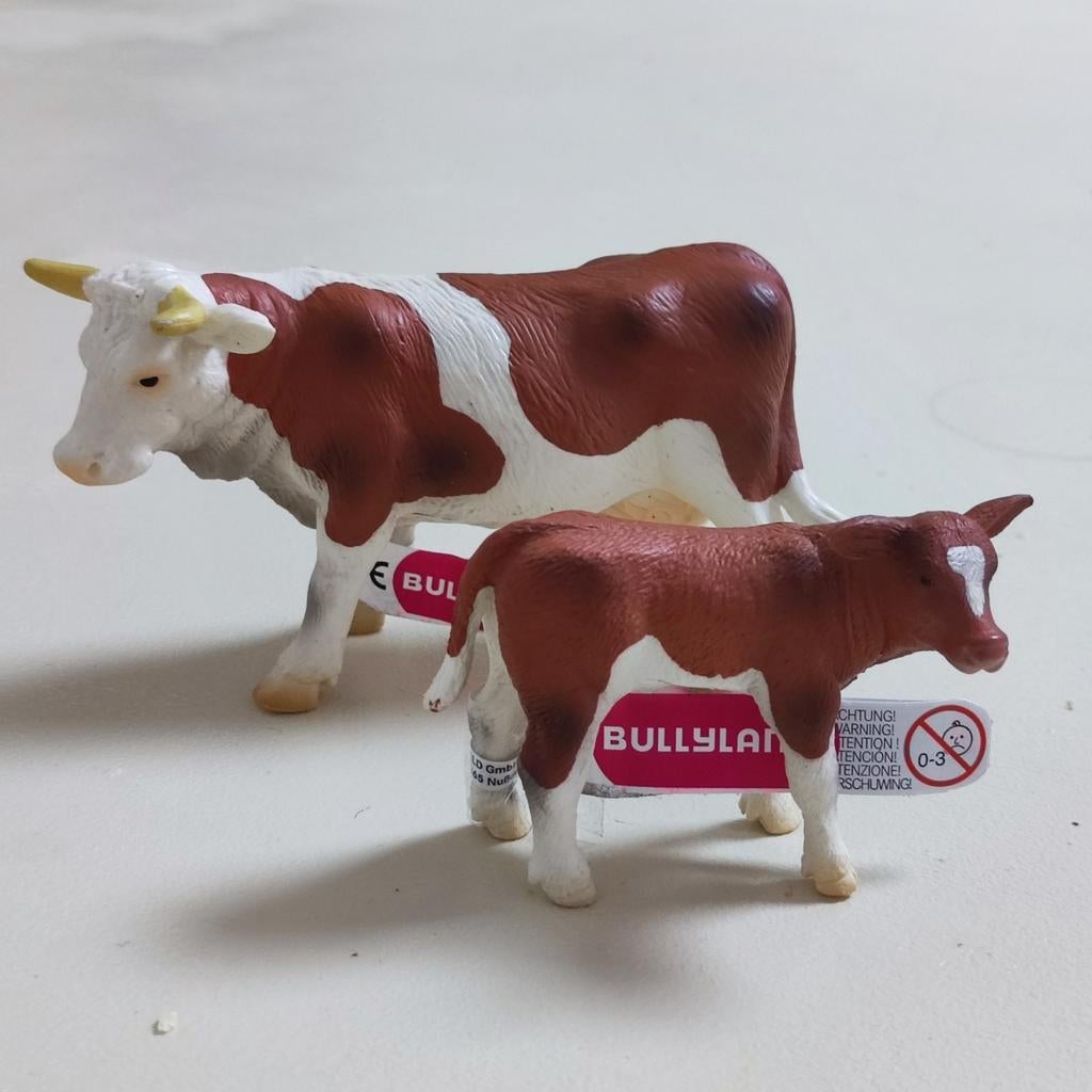 1 Vache et 1 veau miniatures Bullyland neufs, Envoi