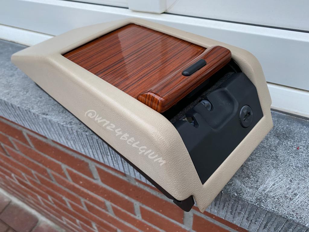 Mercedes W124 zebrano middenconsole vide poche beige hout, Autos : Pièces & Accessoires, Enlèvement ou Envoi