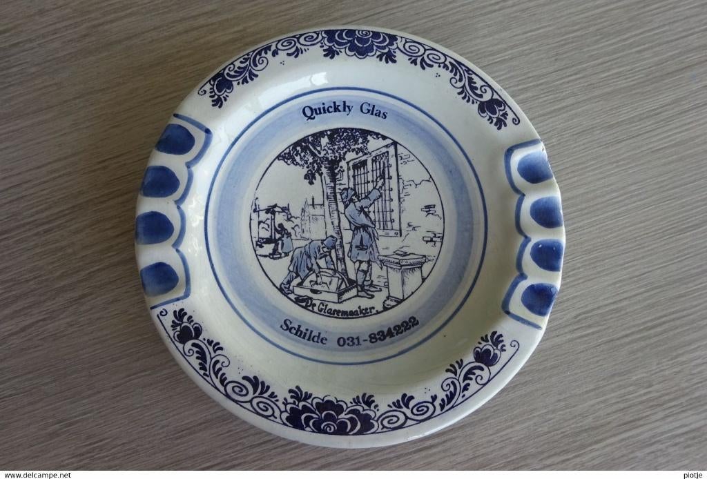 Schilde Delfts Blauw (asbak - cendrier) - Quickly Glas, Antiquités & Art, Antiquités | Céramique & Poterie, Enlèvement ou Envoi